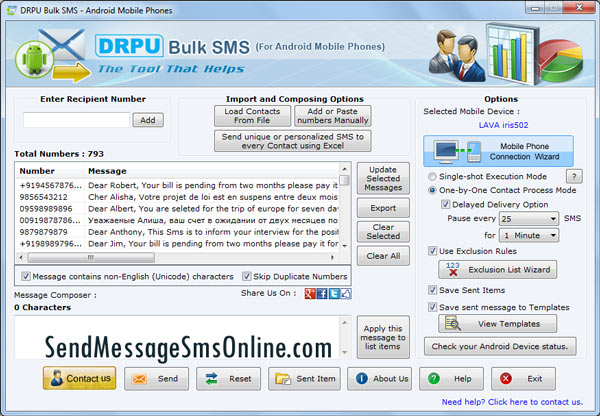 Android SMS Messaging Software software